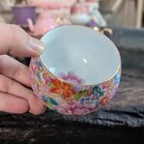  Quà tặng sếp thăng chức - Chén Uống Trà Gốm Sứ Vẽ Hoa Nổi BKCECN-9269 
