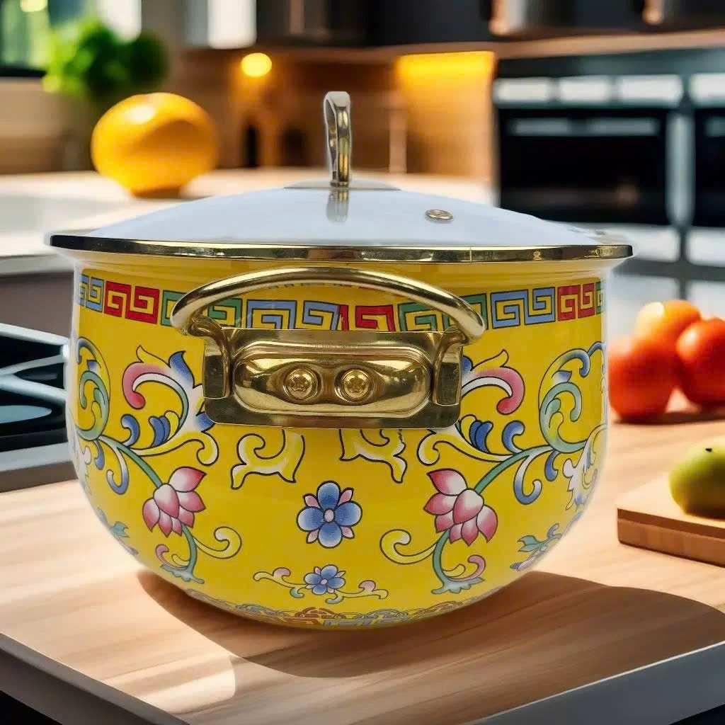  Nồi Gốm Hoa Văn Sắc Màu Đẹp BKCECN-9314 