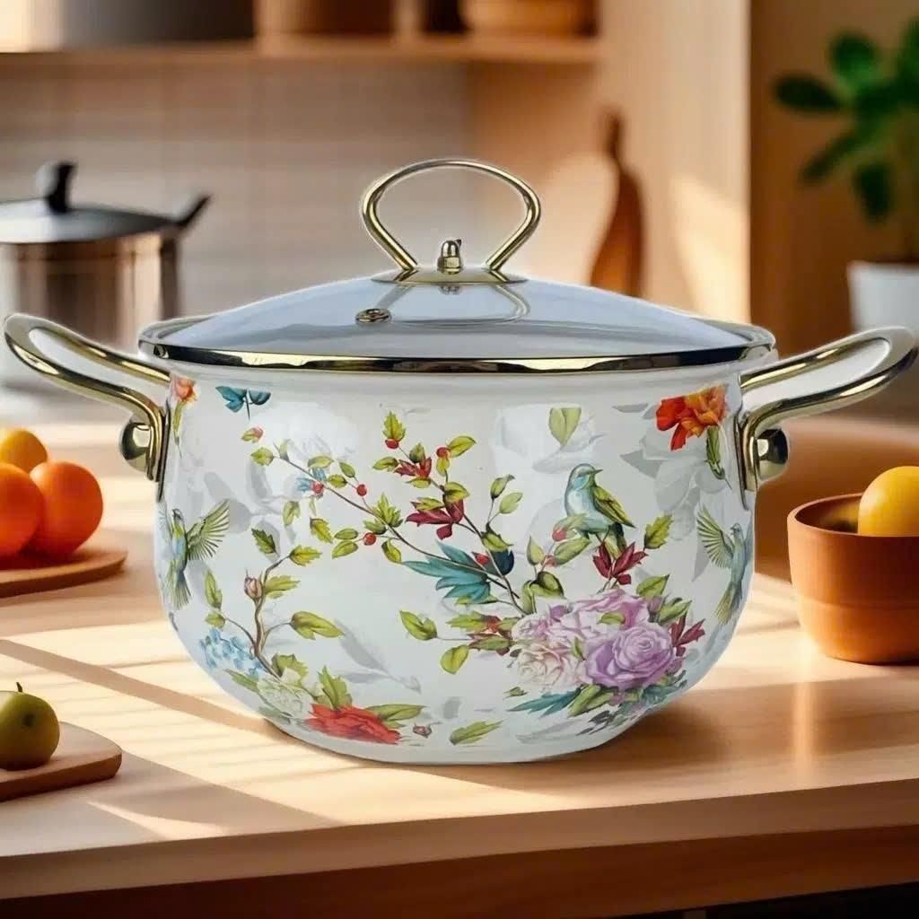 Nồi Gốm Hoa Văn Sắc Màu Đẹp BKCECN-9314 