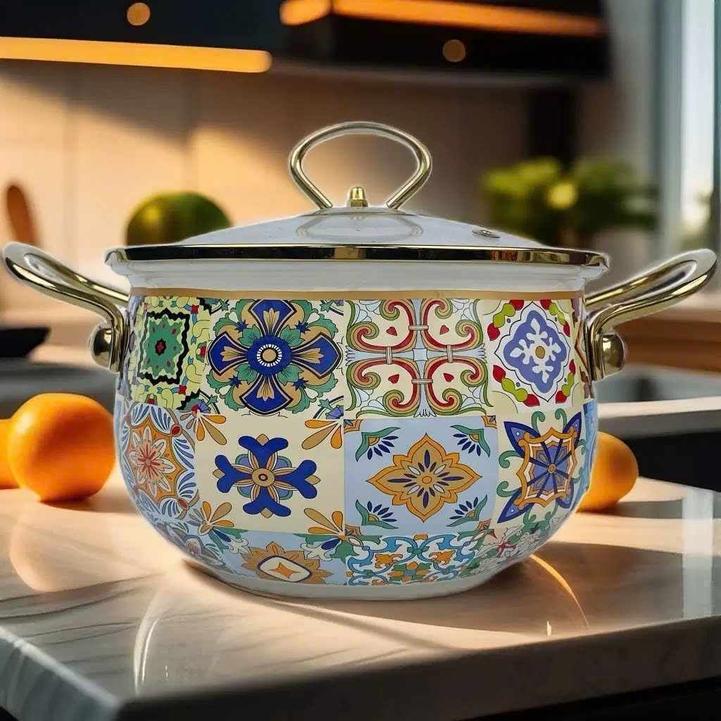  Nồi Gốm Hoa Văn Sắc Màu Đẹp BKCECN-9314 