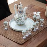  Bộ Bình Rót Cổ Dài Kèm 10 Ly Men Xanh BKCECN-9332 