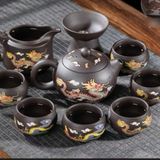  Bộ ấm chén tử sa rồng phượng BKCEVN-9342 