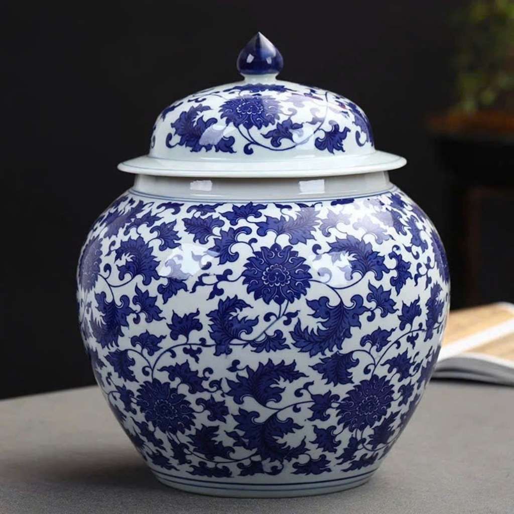  Bình Gốm Hoa Dây Màu Xanh Trang Trí BKCECN-9343 