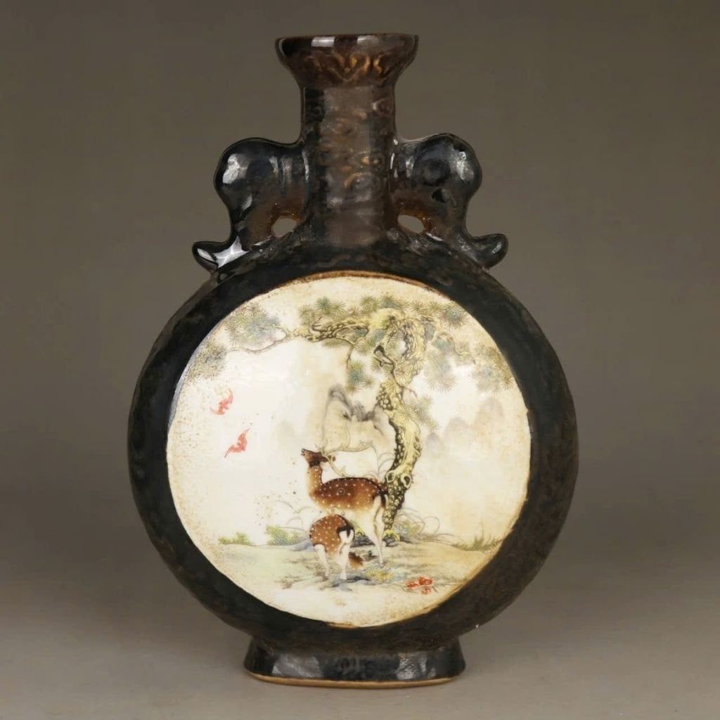  Bình gốm cổ sưu tầm dáng tròn  BKCECN-9353 