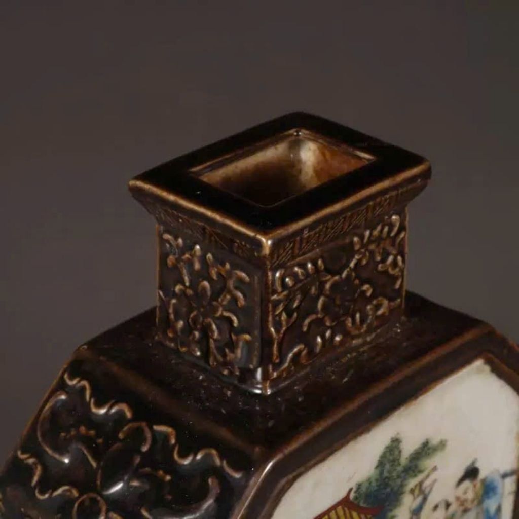  Bình gốm cổ sưu tầm dáng vuông BKCECN-9354 