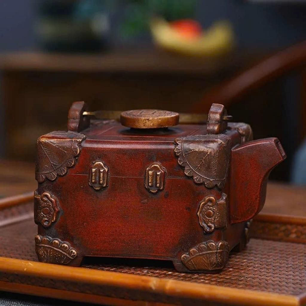  Ấm Tử Sa Vuông Màu Đồng Cổ BKCECN-9418 