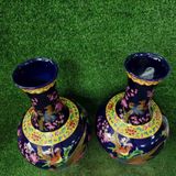  Cặp Bình Gốm Sứ Men Xanh Họa Tiết Chim Công Hoa Đào BKCECN-9442 