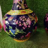  Cặp Bình Gốm Sứ Men Xanh Họa Tiết Chim Công Hoa Đào BKCECN-9442 