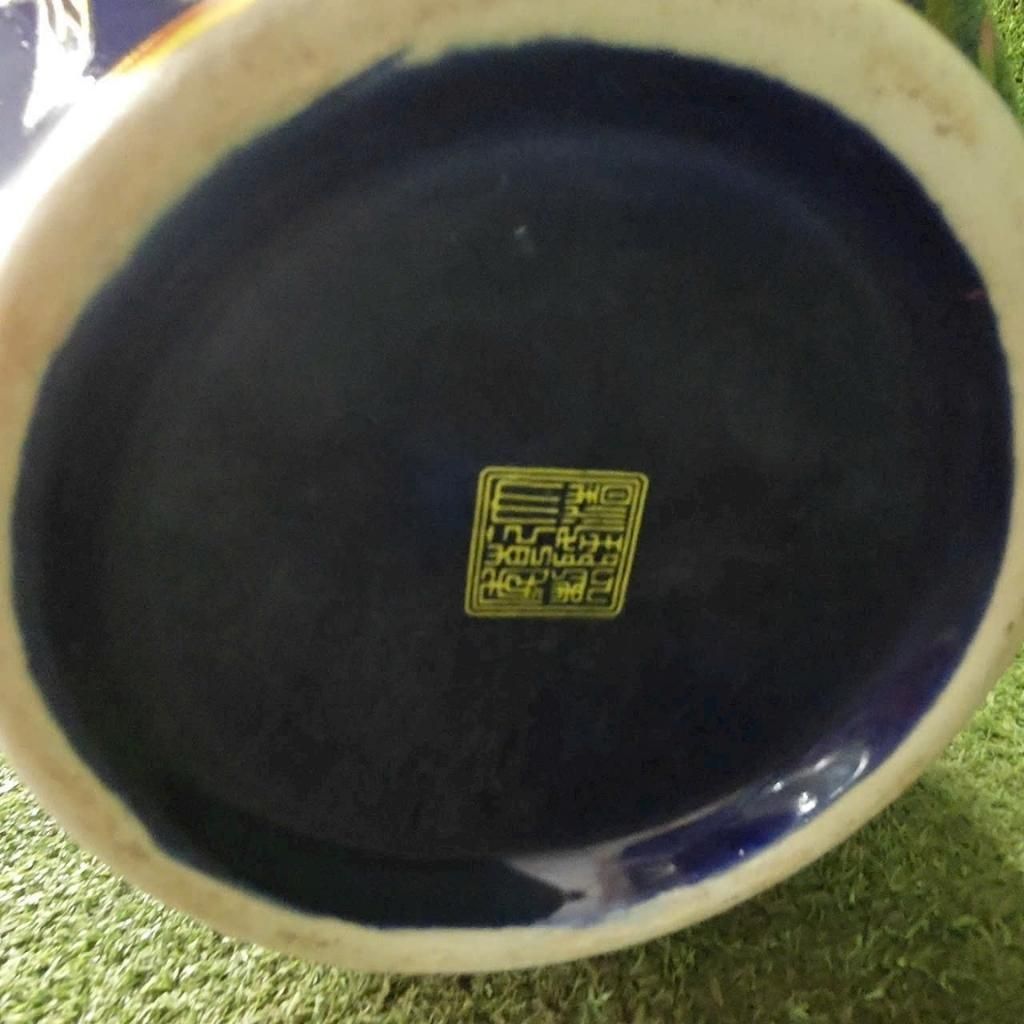  Cặp Bình Gốm Sứ Men Xanh Họa Tiết Chim Công Hoa Đào BKCECN-9442 