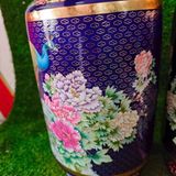  Cặp Lục Bình Gốm Sứ Họa Tiết Chim Công Và Hoa Mẫu Đơn BKCECN-9443 