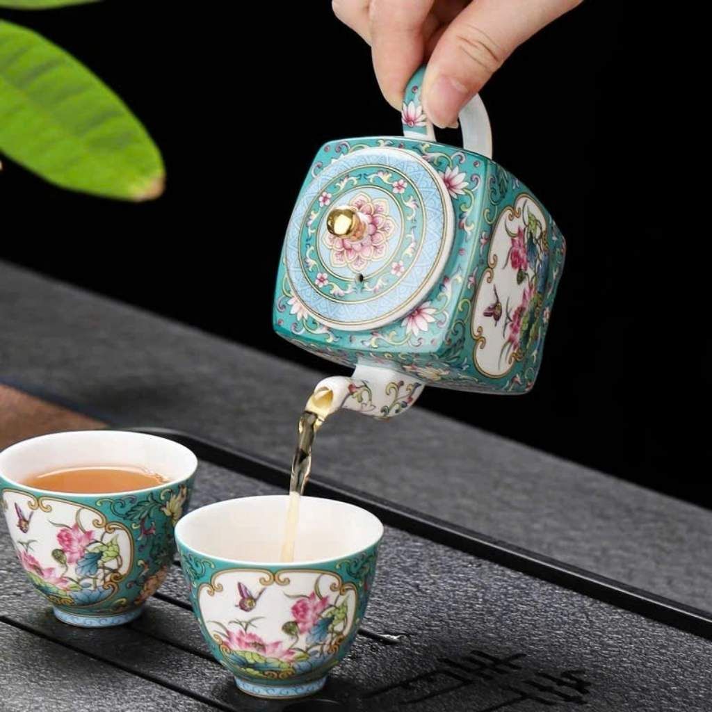  Bộ Ấm Chén Pha Trà Gốm Sứ Vuông BKCECN-9444 