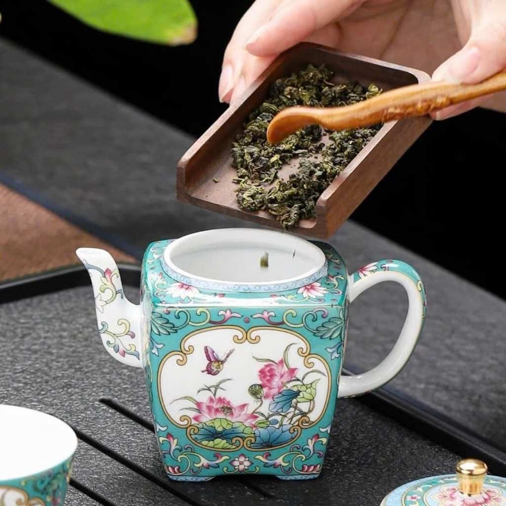  Bộ Ấm Chén Pha Trà Gốm Sứ Vuông BKCECN-9444 