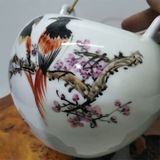  Ấm Trà Gốm Sứ Men Trắng Vẽ Chim Hoa Mai BKCECN-9480 