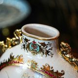  Bình Gốm Trang Trí Men Trắng Họa Tiết Chim Công BKCECN-9482 