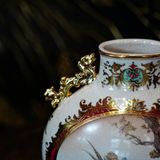  Bình Gốm Trang Trí Men Trắng Họa Tiết Chim Công BKCECN-9482 