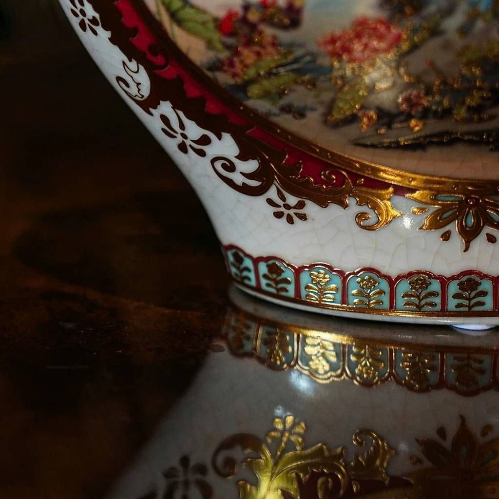  Bình Gốm Trang Trí Men Trắng Họa Tiết Chim Công BKCECN-9482 