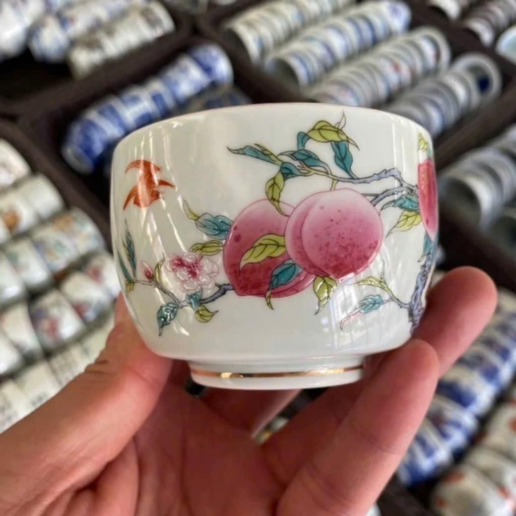  Chén Gốm Sứ Họa Tiết Cành Đào Tiên BKCECN-9498 