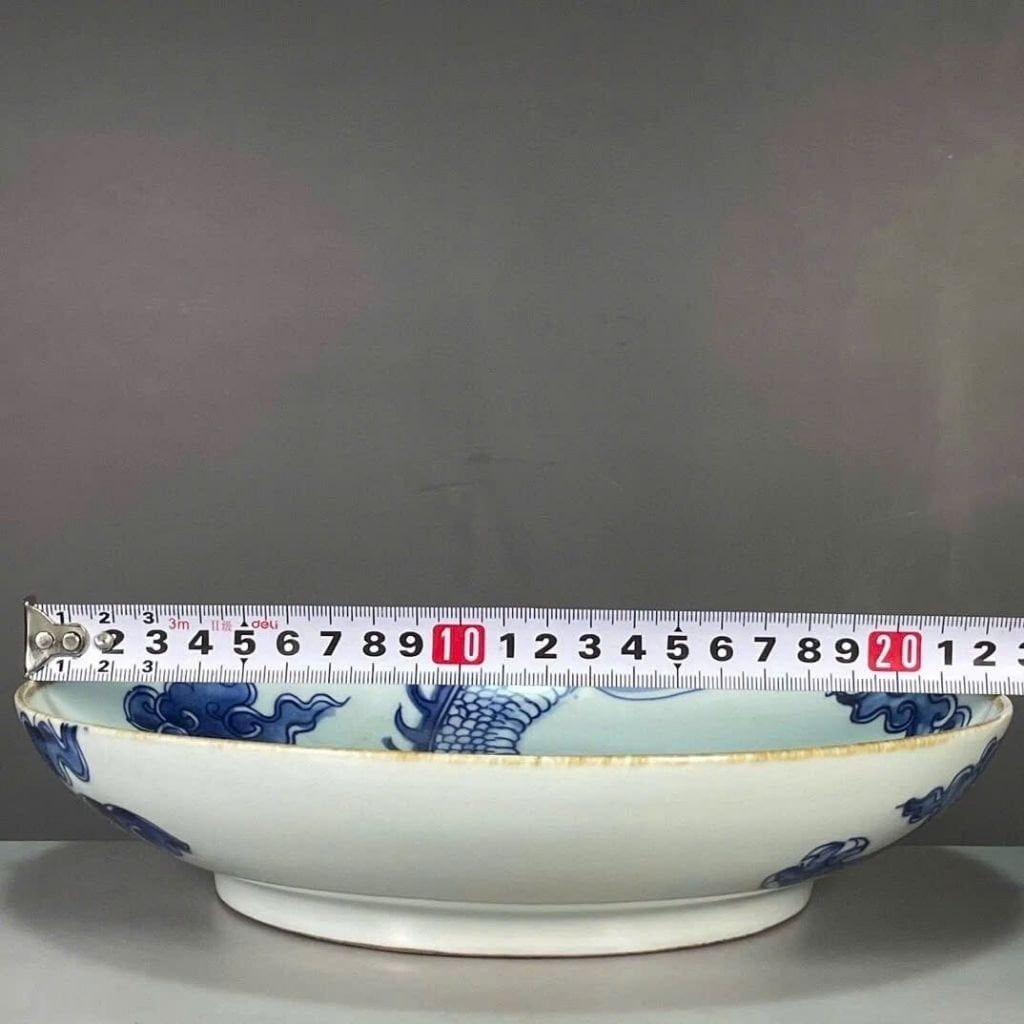  Đĩa Cảnh Vẽ Rồng Men Lam BKCECN-9517 