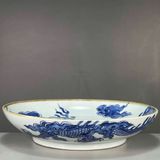  Đĩa Cảnh Vẽ Rồng Men Lam BKCECN-9517 