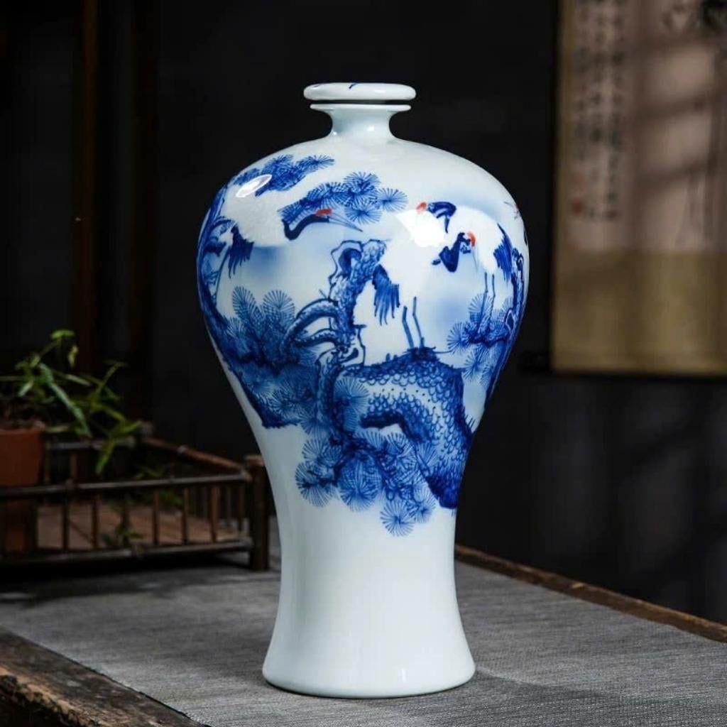  Bình Gốm Mai Bình Tích Lộc Men Trắng BKCECN-9527 