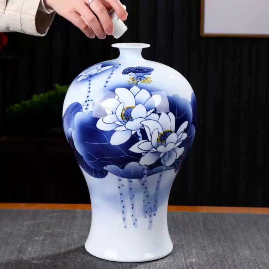  Bình Gốm Mai Bình Tích Lộc Men Trắng BKCECN-9527 