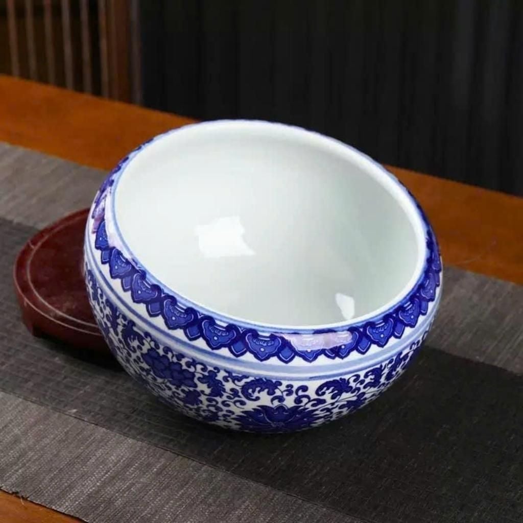  Bát Thả Hoa Minh Đường Tụ Thủy Gốm Sứ Men Trắng Hoa Lam BKCECN-9528 