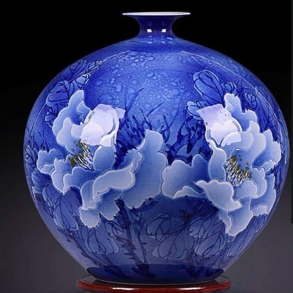  Bình Gốm Sứ Bát Tràng Men Xanh Hoa Sen BKCECN-9529 