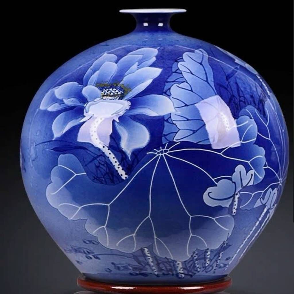  Bình Gốm Sứ Bát Tràng Men Xanh Hoa Sen BKCECN-9529 