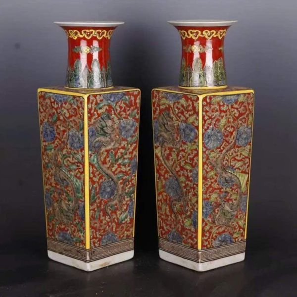  Cặp Bình Gốm Sứ Tứ Phương Men Gia LuậtBKCECN-9531 