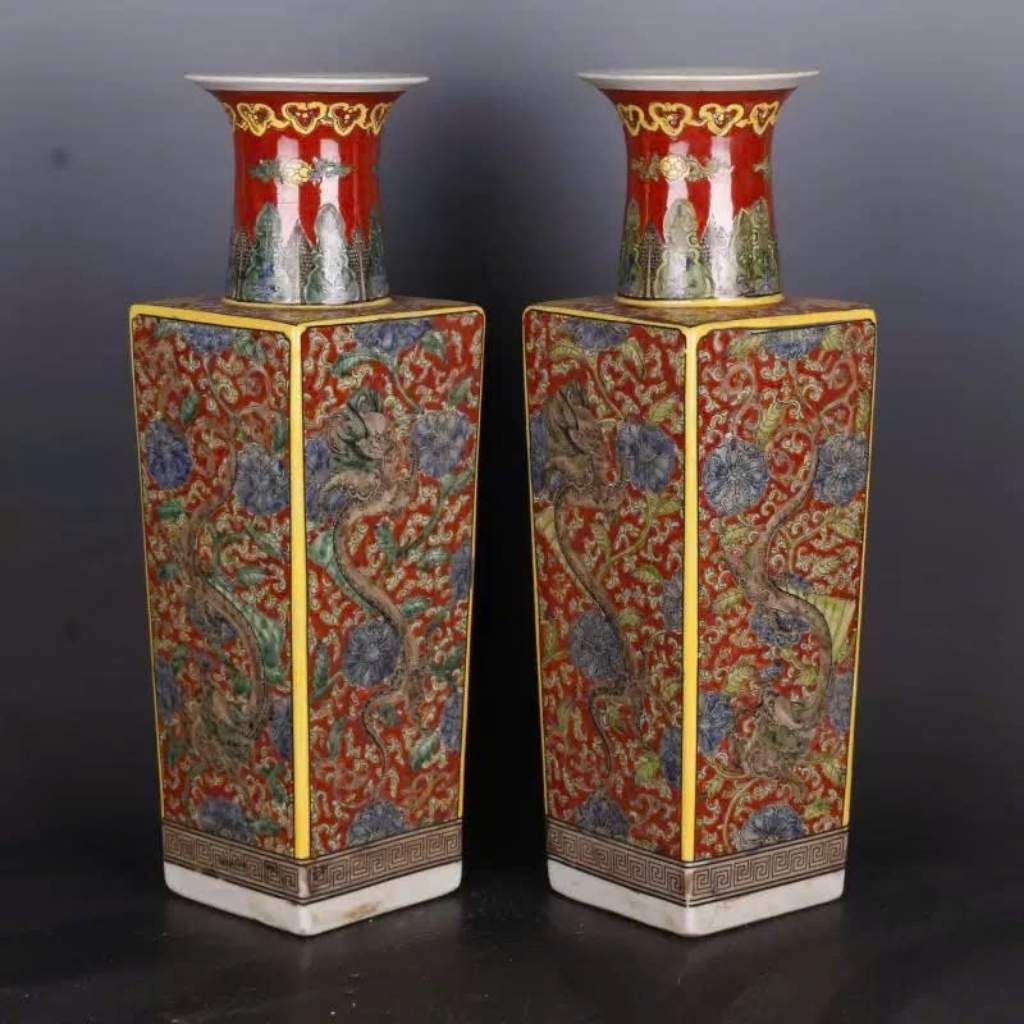  Cặp Bình Gốm Sứ Tứ Phương Men Gia LuậtBKCECN-9531 