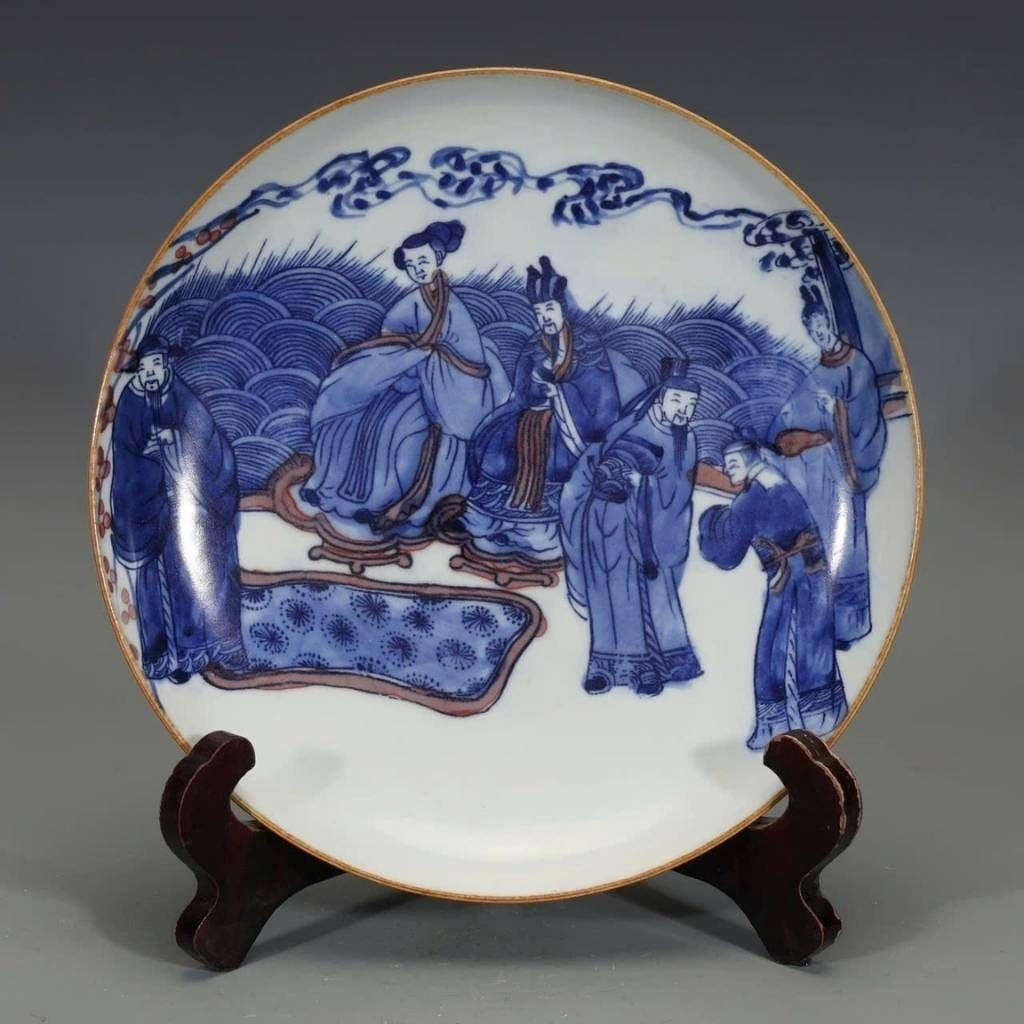  Đĩa Cảnh Gốm Sứ Men Lam BKCECN-9559 