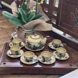  Bộ Ấm Chén Gốm Sứ Bát Tràng Men Vàng Hoài Cổ BKCECN-9570 
