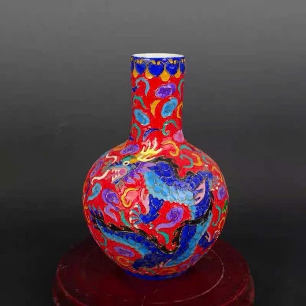  Bình Tráng Men Rồng Tỳ Bà Cao Cấp BKCECN-9571 