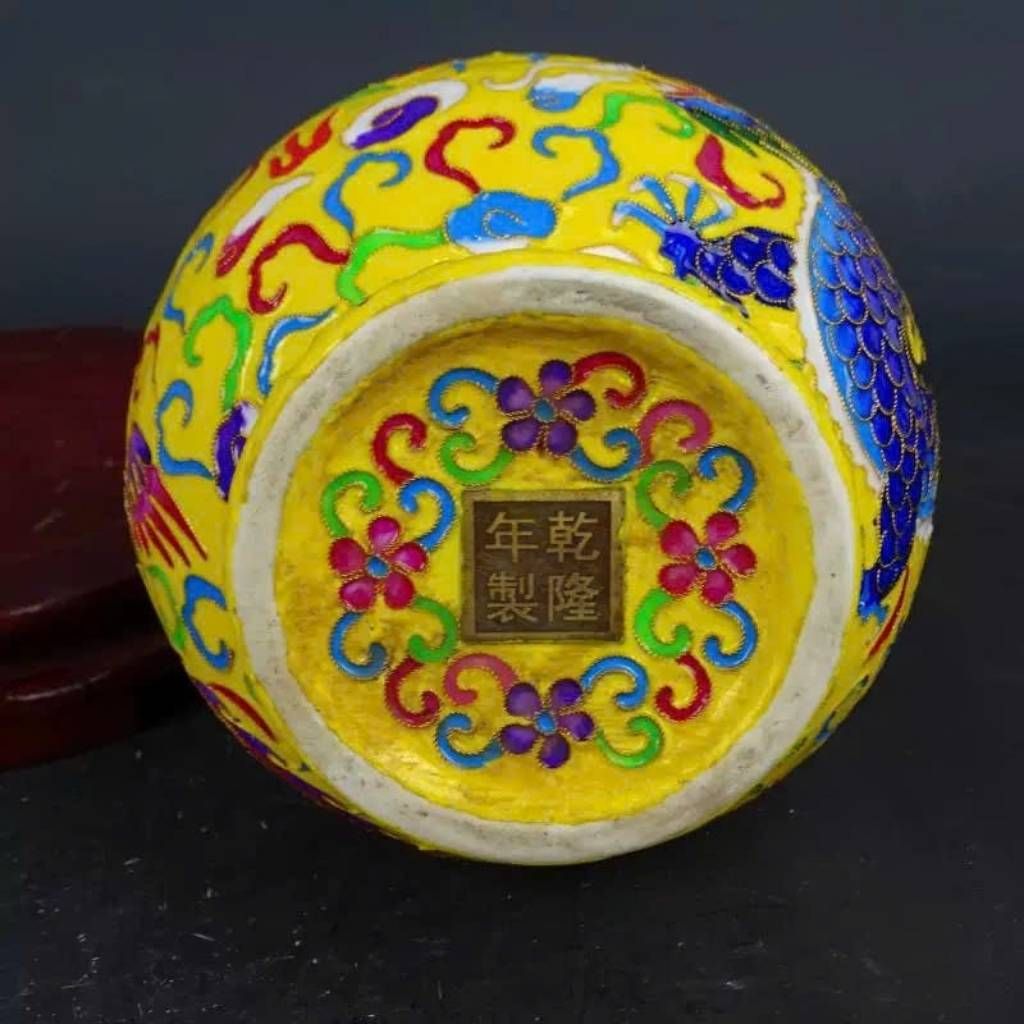  Bình Gốm Sứ Phượng Hoàng Men Màu Hoàng Kim BKCECN-9574 