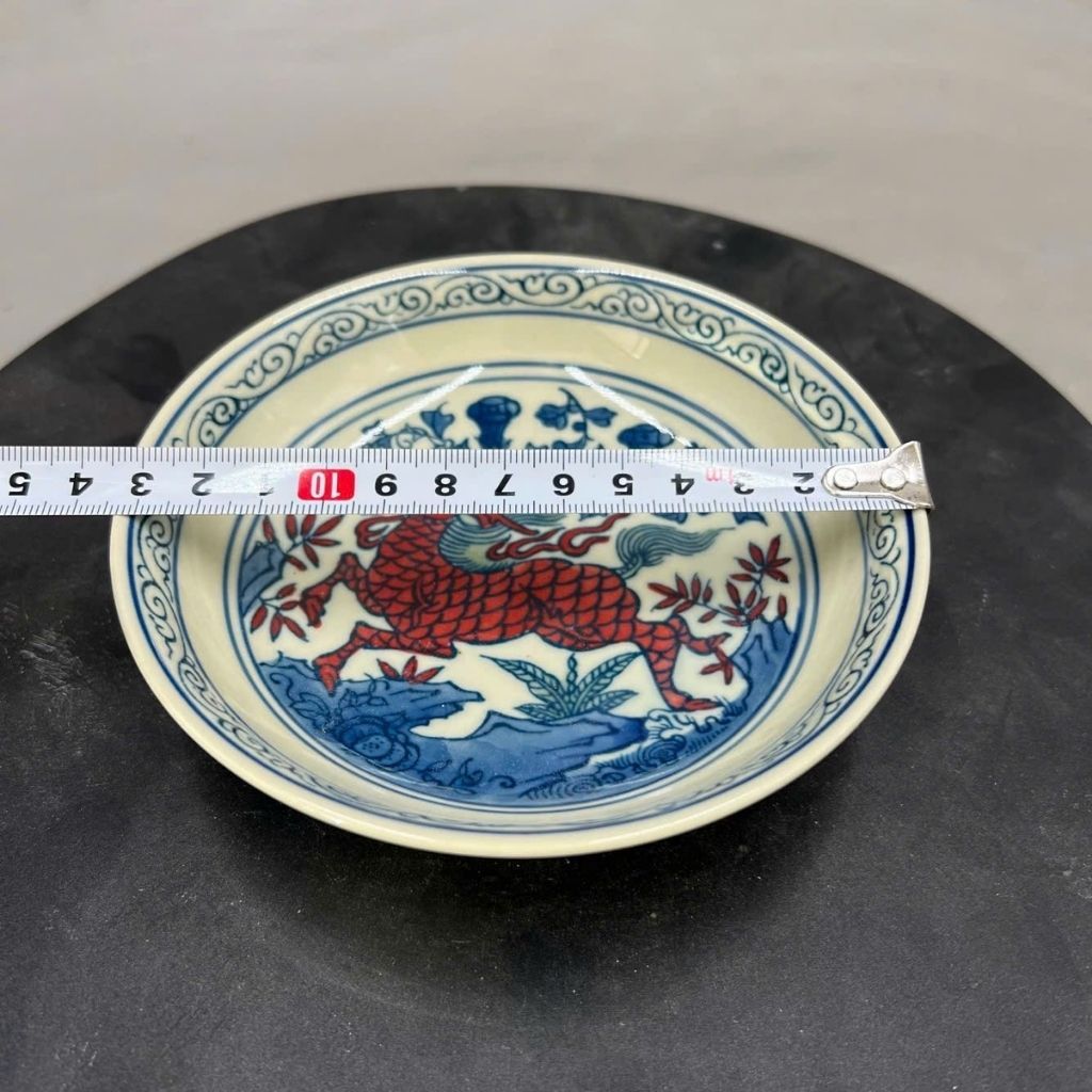  Đĩa Gốm Sứ Kỳ Lân Men Màu BKCECN-9599 