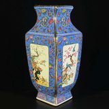  Bình Gốm Sứ Tứ Giác Men Màu Xanh Dương BKCECN-9601 