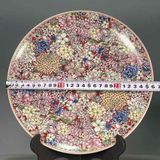  Đĩa Cảnh Trăm Hoa Men Màu Đỏ Son BKCECN-9631 