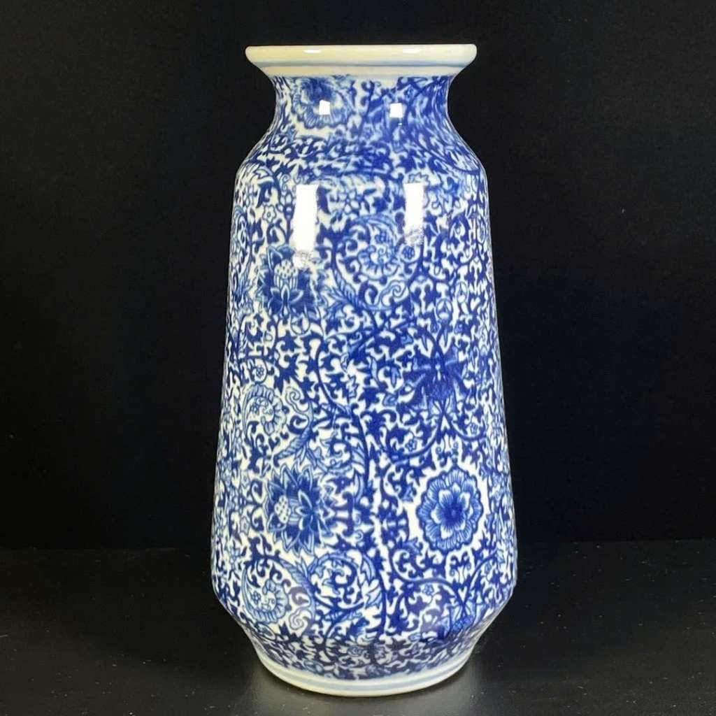  Bình Gốm Sứ Men Lam Hoa Lá Mật Triện Mai Bình BKCECN-9632 