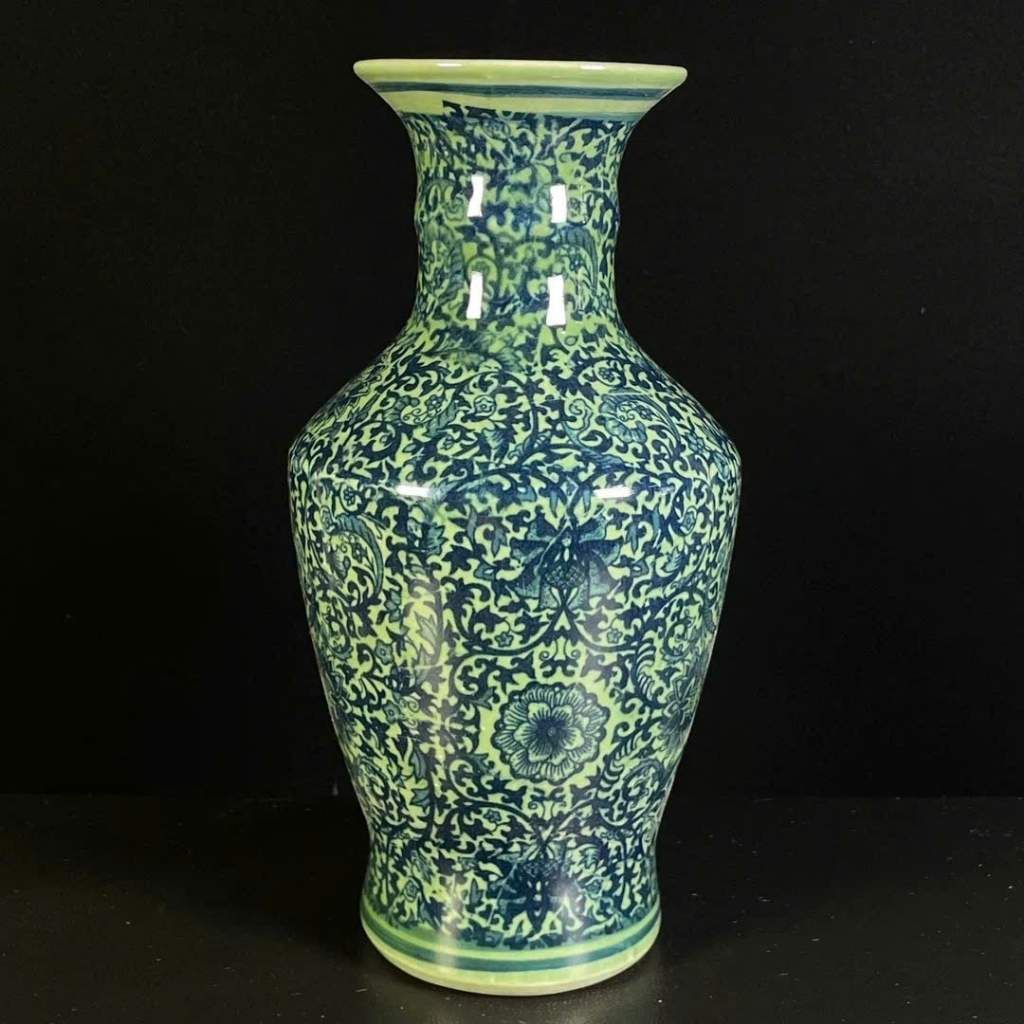  Bình Gốm Sứ Họa Tiết Chàm Men Xanh Ngọc BKCECN-9633 