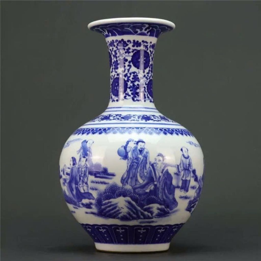  Bình Gốm Sứ Men Lam Cổ ĐiểnBKCECN-9641 