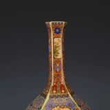  Bình Gốm Đa Giác Vẽ Màu Chim Hoa Cổ Sưu Tầm BKCECN-9678 