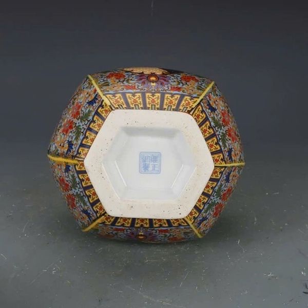  Bình Gốm Đa Giác Vẽ Màu Chim Hoa Cổ Sưu Tầm BKCECN-9678 