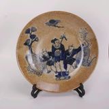  Đĩa Gốm Sứ Cổ Men Rạn Vẽ Chàm Sưu Tầm BKCECN-9680 