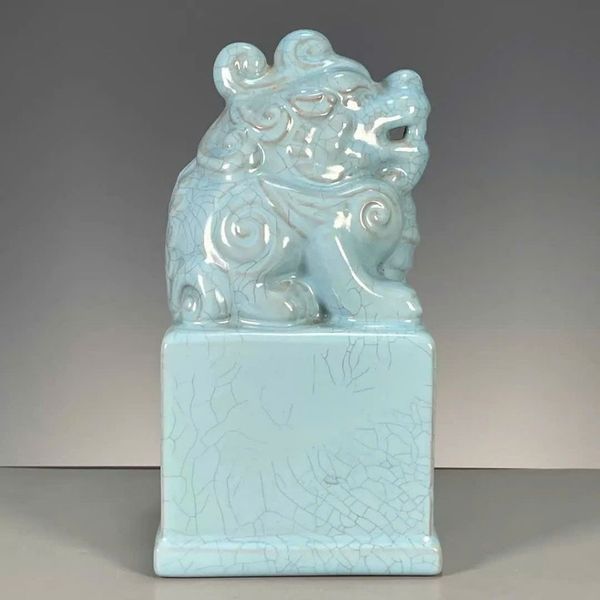  Ấn Gốm Sứ Men Rạn Xanh Ngọc Phong Thủy BKCECN-9681 