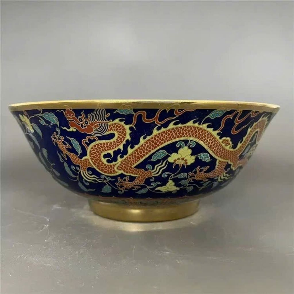  Bát Pháp Lam Cổ Rồng VàngBKCECN-9730 