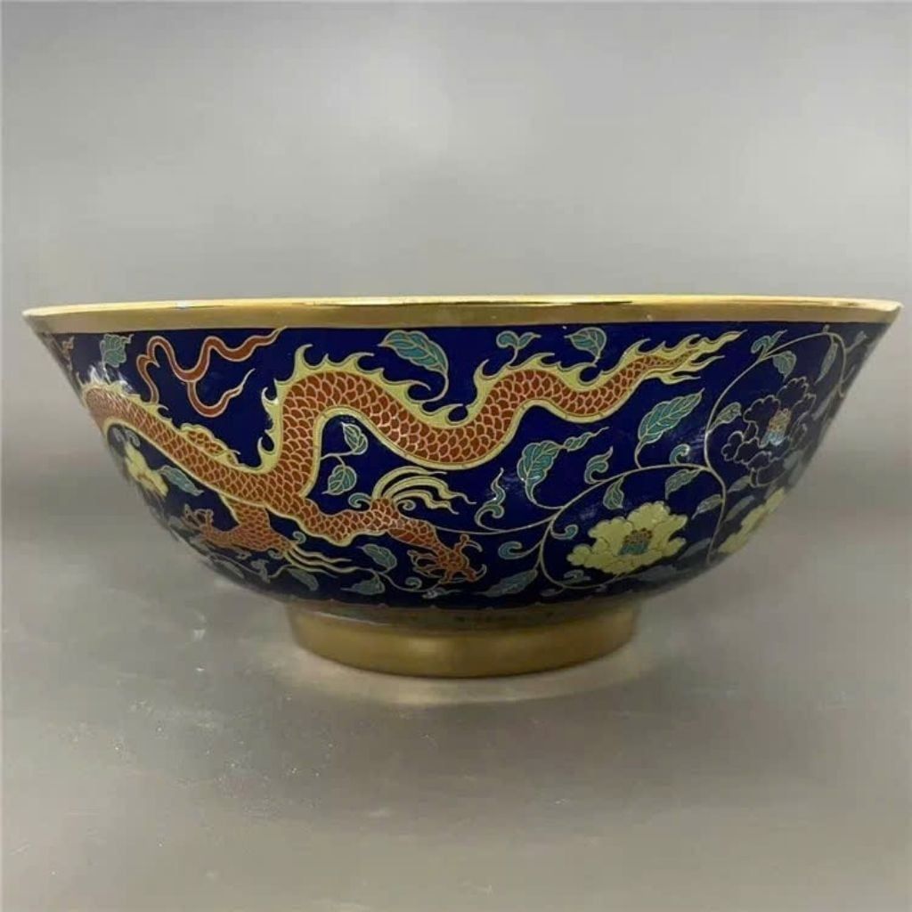  Bát Pháp Lam Cổ Rồng VàngBKCECN-9730 