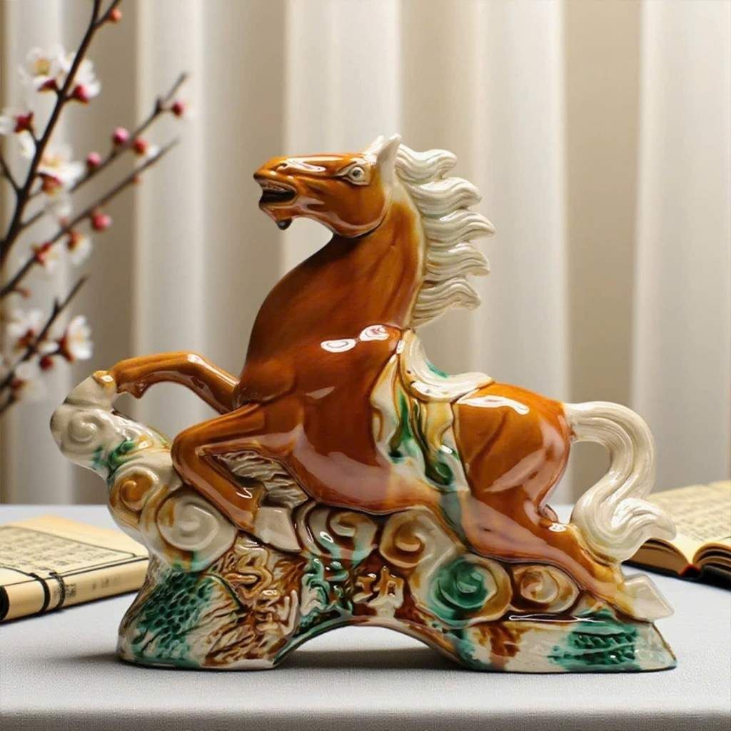  Tượng Ngựa Gốm Sứ Phong Thủy  BKCECN-9733 