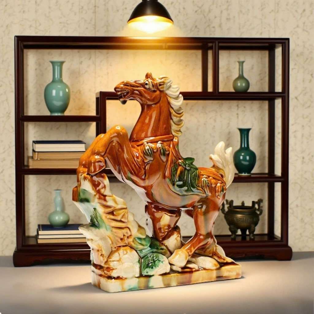  Tượng Ngựa Gốm Sứ Phong Thủy  BKCECN-9733 