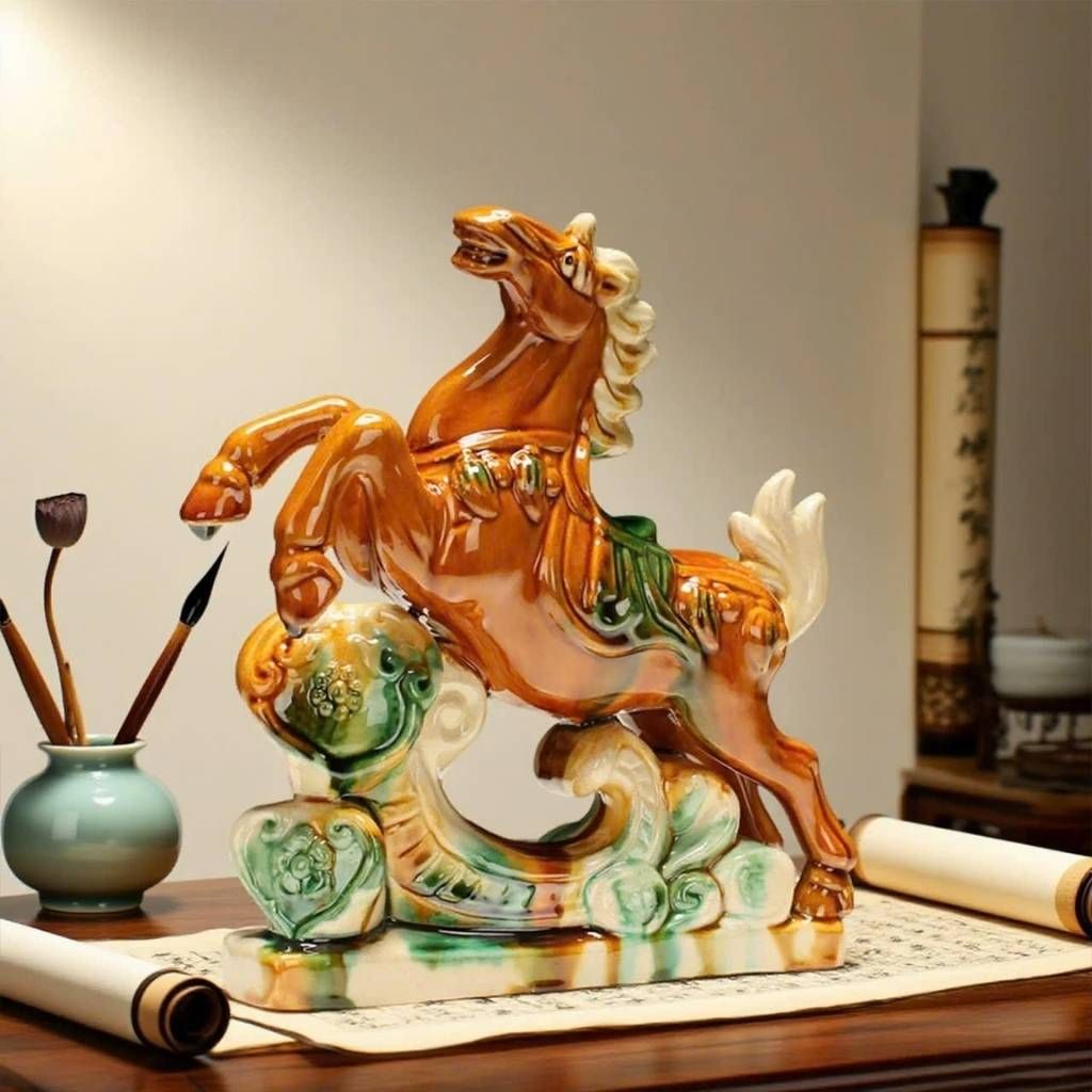  Tượng Ngựa Gốm Sứ Phong Thủy  BKCECN-9733 