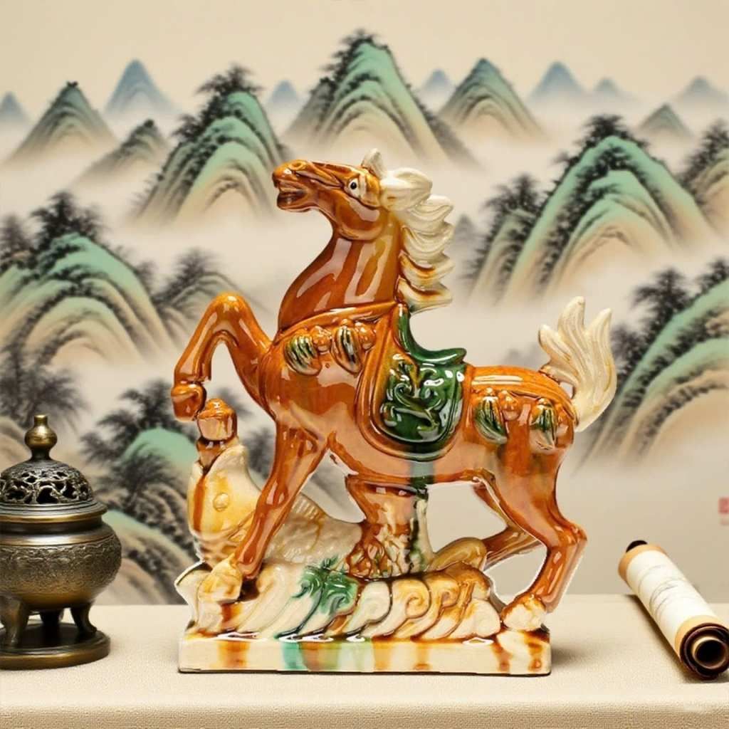  Tượng Ngựa Gốm Sứ Phong Thủy  BKCECN-9733 
